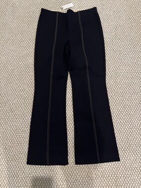 NWT Anthropologie. Black Wide-Leg Pants with Contrast Stitching - Small